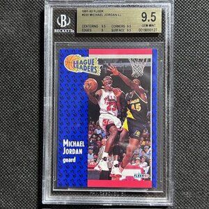 1991-92 Fleer League Leaders Michael Jordan #220 BGS 9.5 GEM MINT BULLS HOF